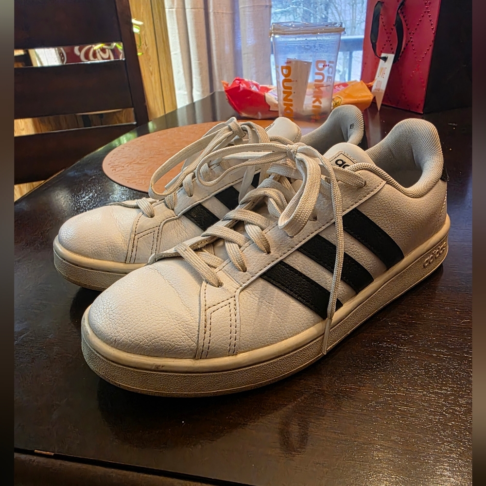 Adidas Womans Classic White and Black Sneakers